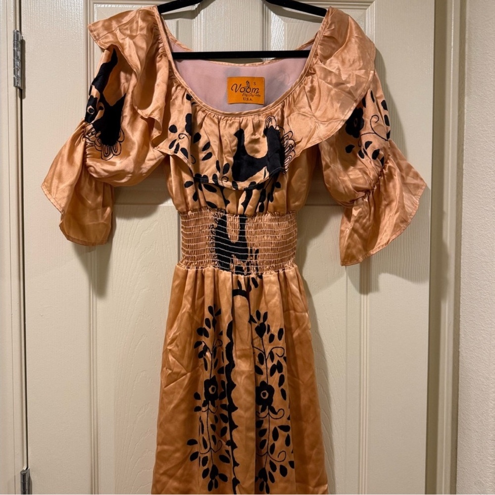 Vroom by Joy Han Ruffled Smocked Knee length Dress